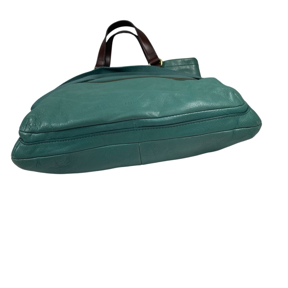 Fossil Fold Over Explorer Tote Bag Purse Teal Crossbody Handbag & Madison Wallet - Picture 6 of 10